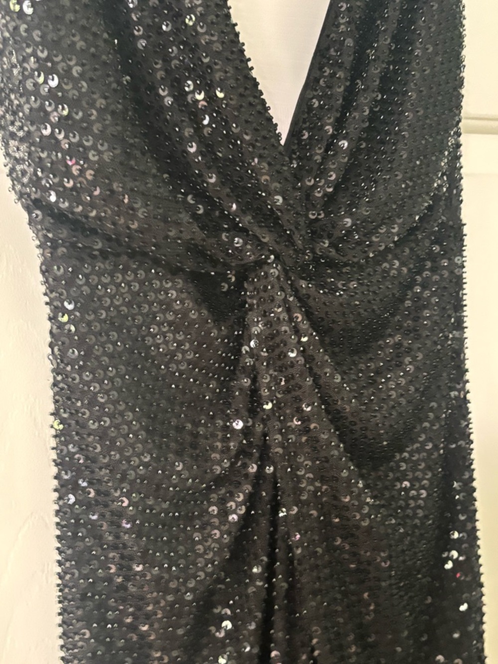 Ramy Brook Black Sequin Twist-Front V-Neck Midi Dress - Picture 7 of 8